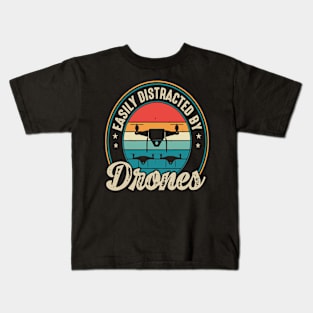 Easily Distracted By Drone Vintage Kids T-Shirt